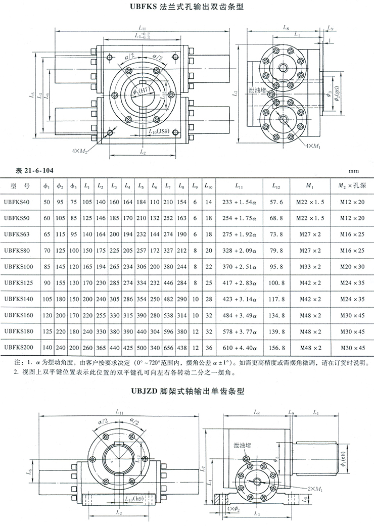 UB型回轉(zhuǎn)擺動(dòng)液壓油缸